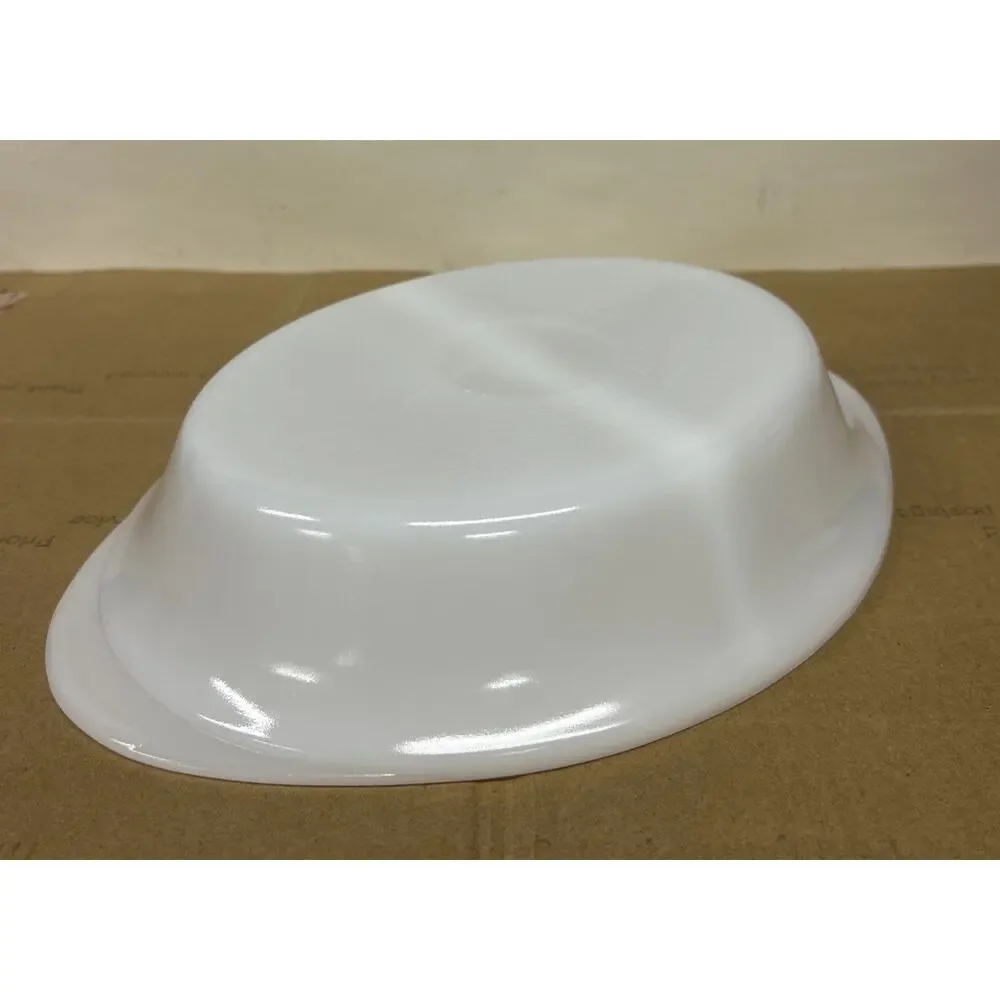 Vintage Glasbake Oval Divided Dish White Milk Glass J-239 Made in USA